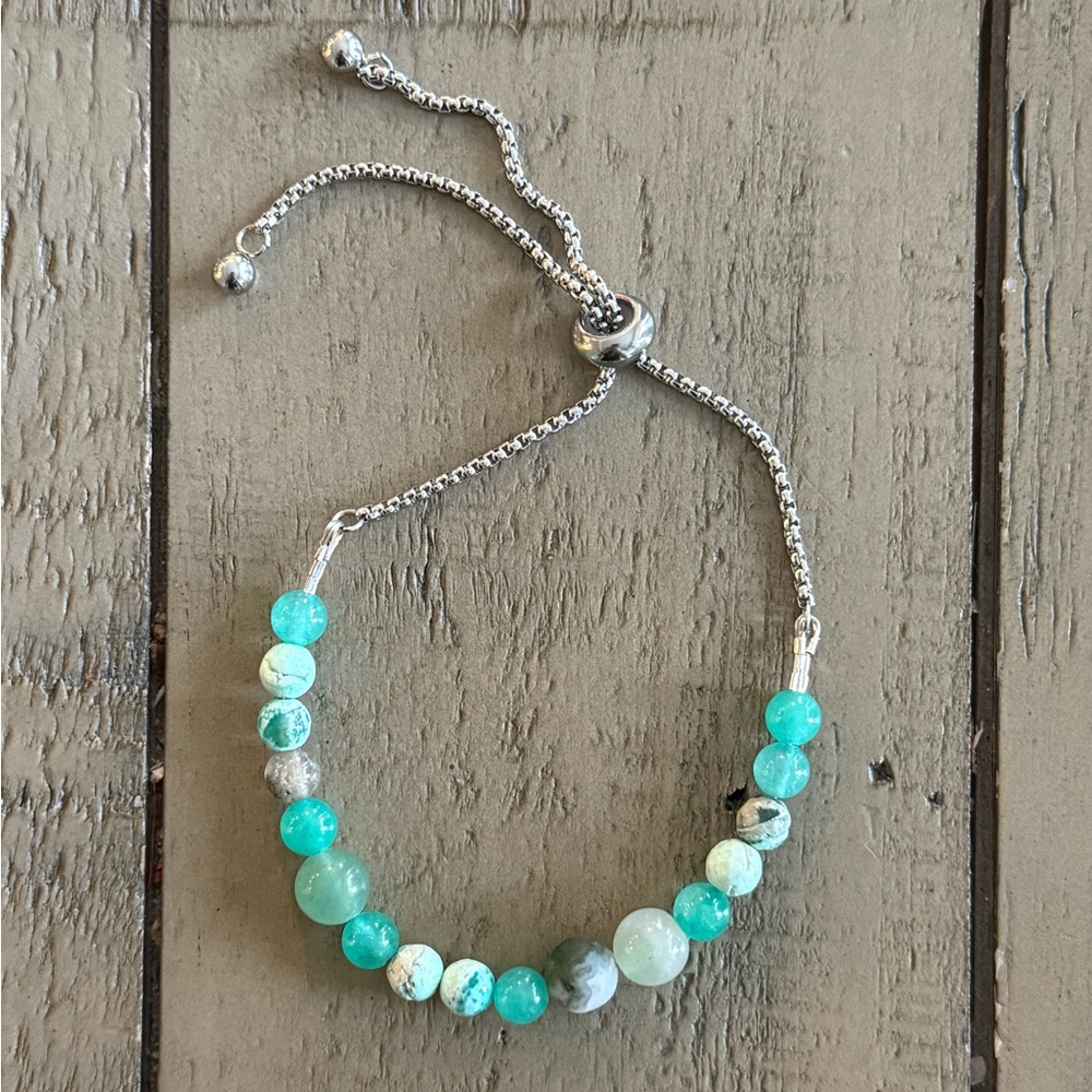 ⭐️ Handmade -MINT- adjustable Bracelet Real Stone